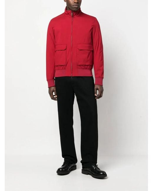 Herno Red Zip-Up Bomber Jacket for men