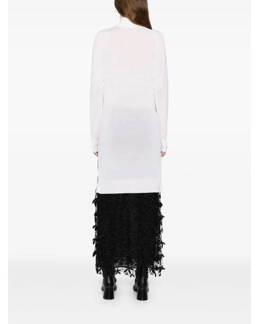 Totême White Double-Sleeves Turtleneck Top