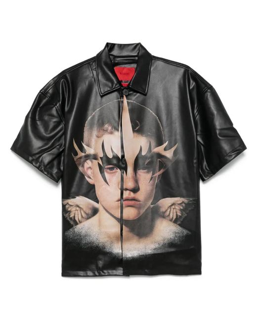 Kusikohc Black Fantasy Face Shirt for men