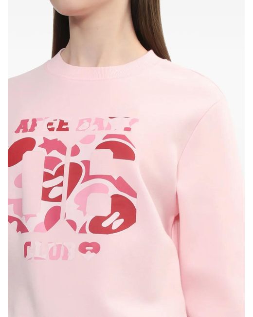 A Bathing Ape Pink Camouflage-Print Crew-Neck Sweater