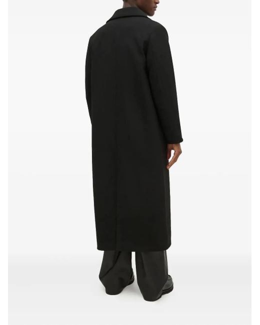 Won Hundred Black Single-Breasted Longline Coat for men