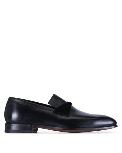Bontoni Black Stupendo Leather Loafers for men