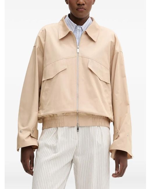 Isabelle Blanche Natural Open-Back Elasticated-Waist Jacket