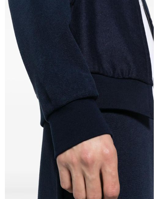 Corneliani Blue Mock-Neck Zip-Up Sweatshirt for men