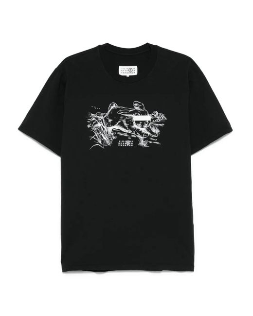 Camiseta con estampado gráfico MM6 by Maison Martin Margiela de hombre de color Black