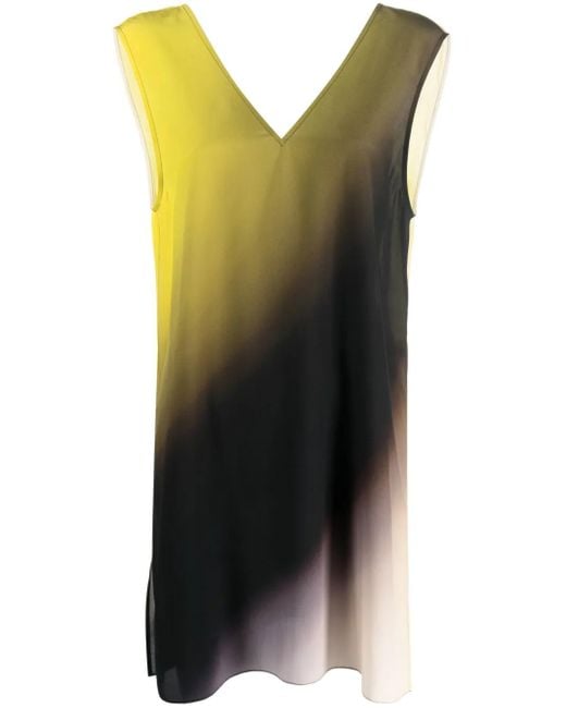 Gauchère Black Gradient-Effect Silk Dress