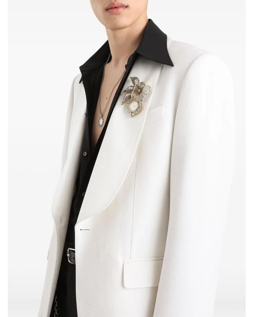Dolce & Gabbana White Blazer À Simple Boutonnage for men