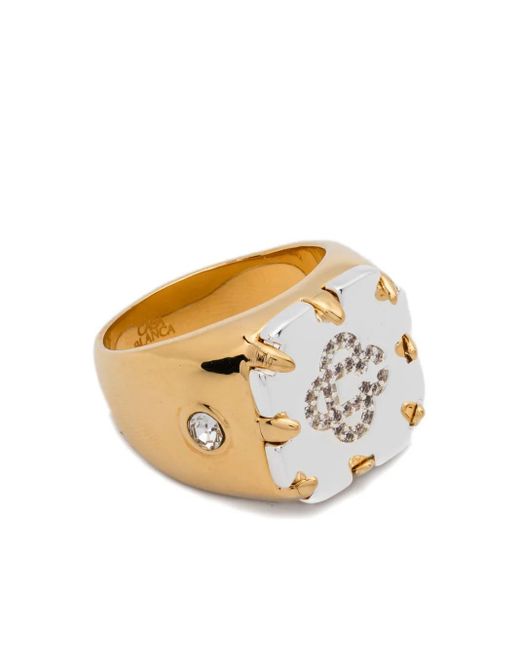 Casablanca Metallic Logo-Embellished Ring