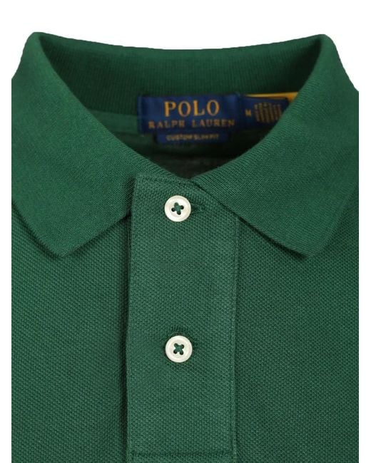 Polo Ralph Lauren Green Embroidered-Logo Mesh Polo Shirt for men