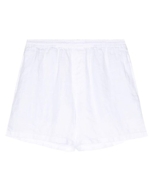 Aspesi White Elasticated-waist Linen Shorts for men