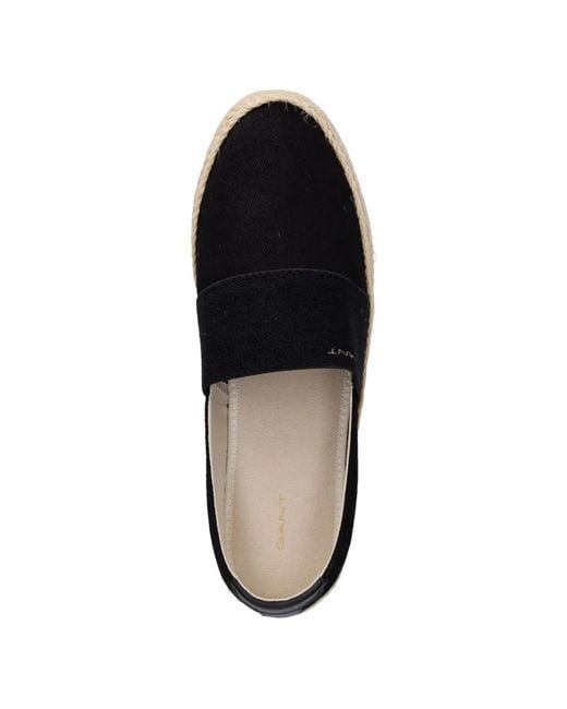 Gant Black Elasticated-Strap Braided Espadrilles