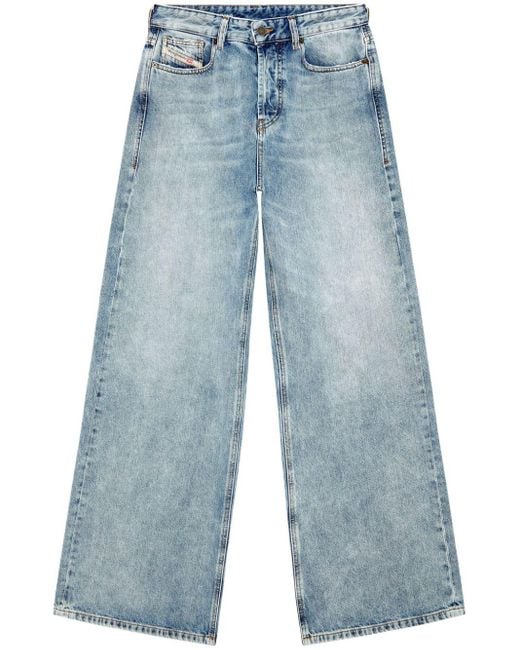DIESEL Blue `1996 D-Sire` 5-Pocket Wide Leg Jeans