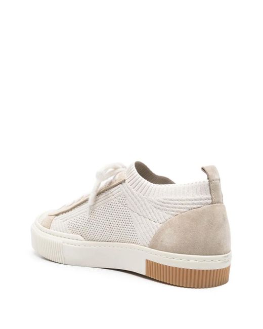 Eleventy White Perforated Suede Trainers for men