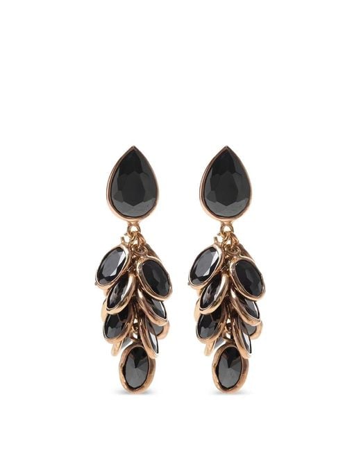 freya rose Black Drop-Design Earrings