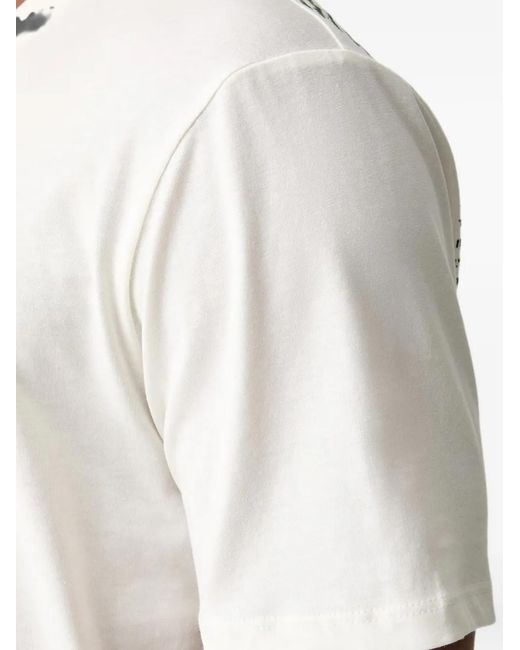ARMANI EXCHANGE White Logo-Print Short-Sleeved T-Shirt for men