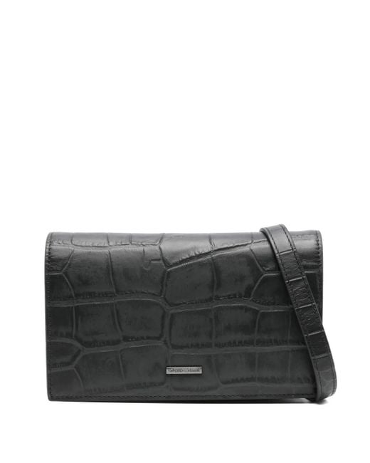 Emporio Armani Clutch in Kroko-Optik in Gray für Herren