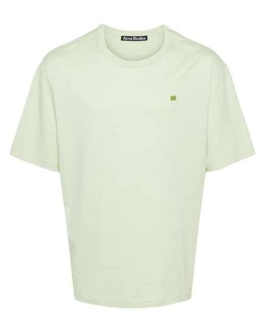 Acne Green T-Shirt aus Bio-Baumwolle mit Logo