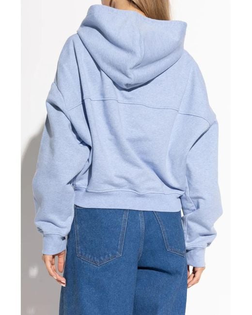 Marni Blue Logo-Appliqué Cotton Hoodie