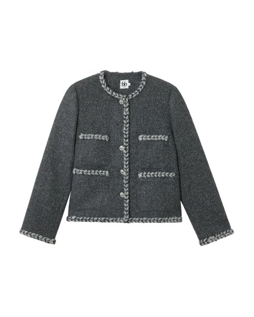 B+ AB Gray Braided-Trim Jacket