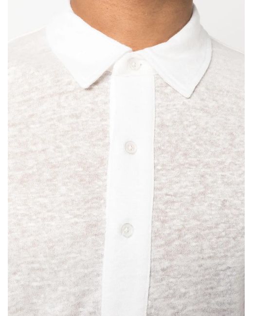 Orlebar Brown White Sebastian Short-Sleeve Linen Polo Shirt for men