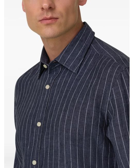 Boggi Blue Regular Fit Linen Shirt for men