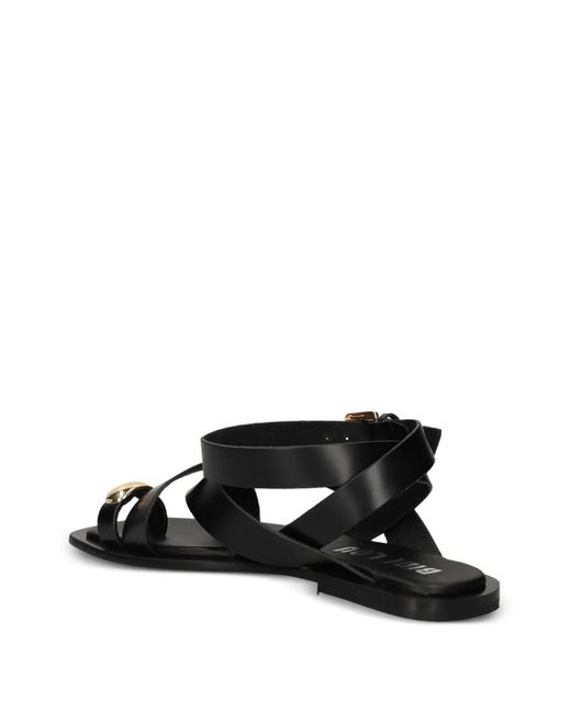 Bibi Lou Black Vaz Embellished Crossover-Strap Sandals