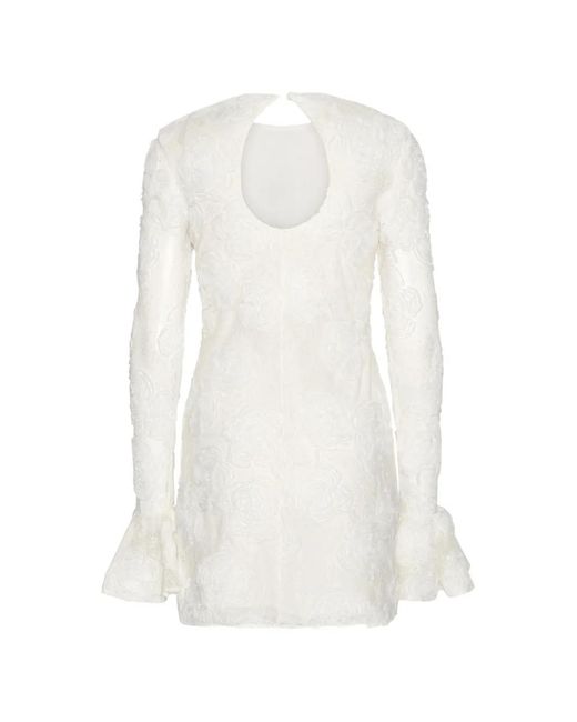 ROTATE BIRGER CHRISTENSEN White Robe Courte En Résille À Fleurs