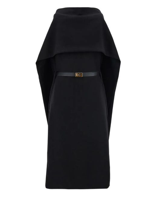Abito Midi Con Cintura di Ferragamo in Black