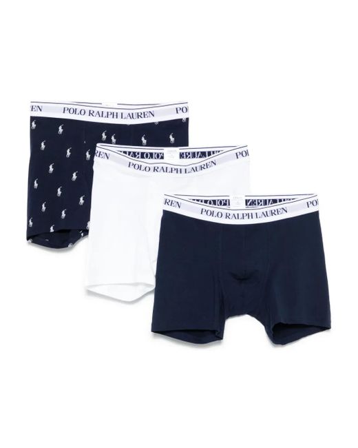 Polo Ralph Lauren Blue Stretch Cotton Boxer Brief 3-Pack for men