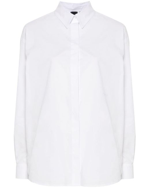 Pinko Overhemd Met Geborduurd Logo in het White