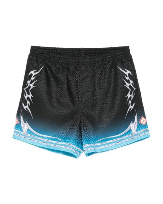 Casablanca Black Graphic-Print Swim Shorts for men