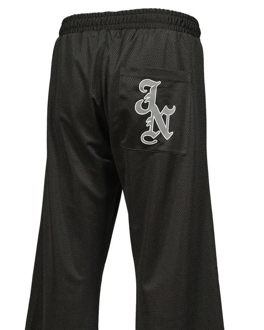 JUN/NAKAYAMA Black Logo-Patch Mesh Track Pants for men