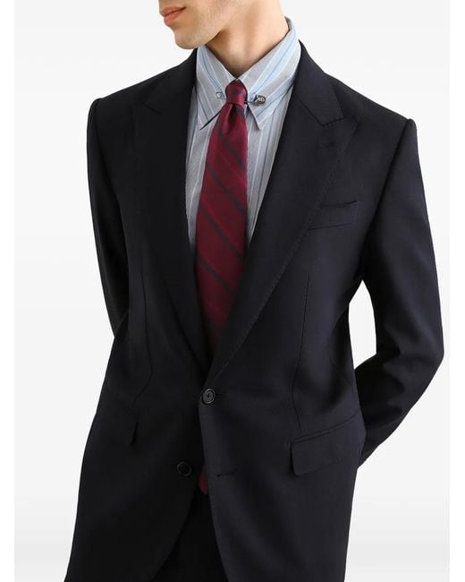 Dolce & Gabbana Black Peak-Lapel Single-Breasted Suit for men