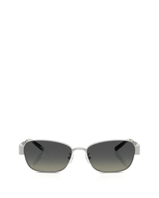 Tory Burch Gray Rectangle-Frame Sunglasses