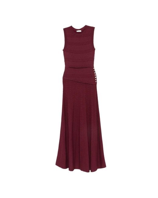 Sandro Purple Button-Embellished Maxi Dress