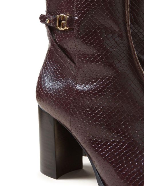 Claudie Pierlot Brown 75Mm Snake-Effect Boots