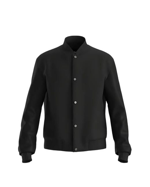 Boss Black Water-Repellent Jacket With Monogram-Pattern Sleeves for men