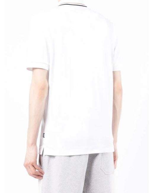 Polo A Maniche Corte di Boss in White da Uomo