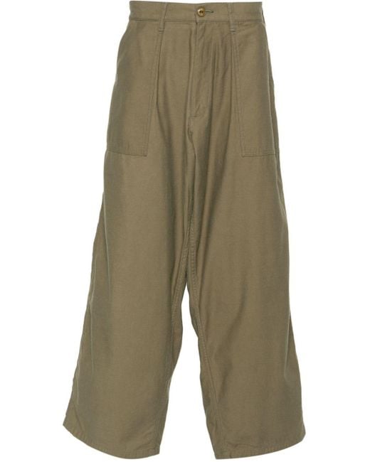 Neighborhood Green Wide-leg Cotton Trousers for men