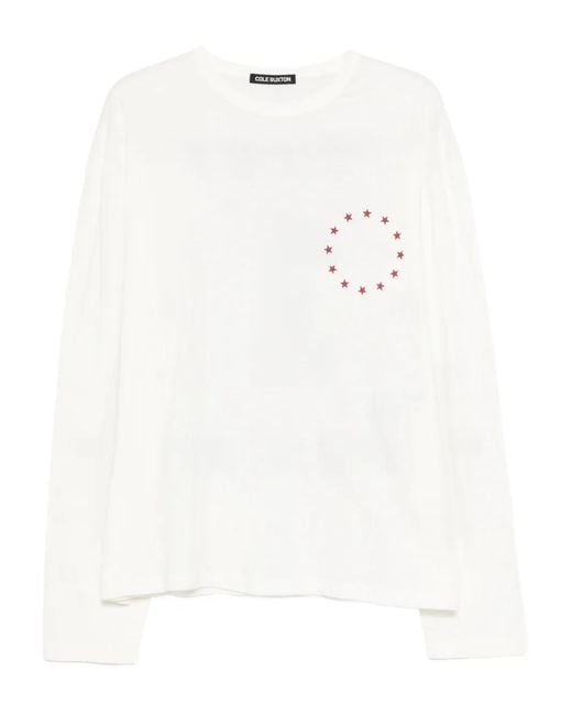 Cole Buxton White Star-Print T-Shirt for men