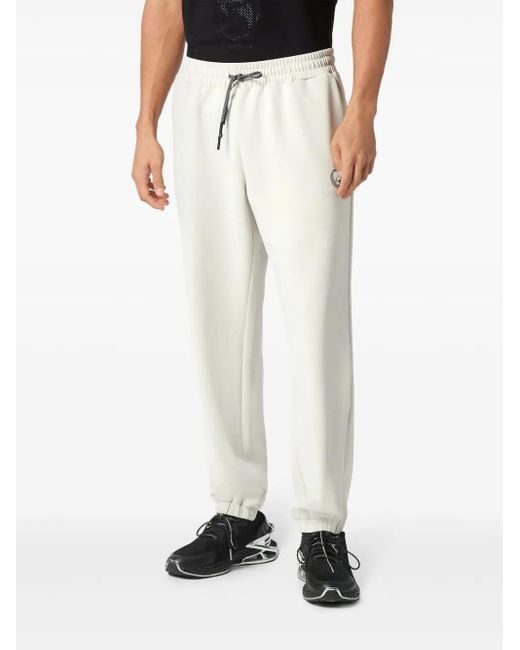Philipp Plein White Logo-Patch Track Pants for men