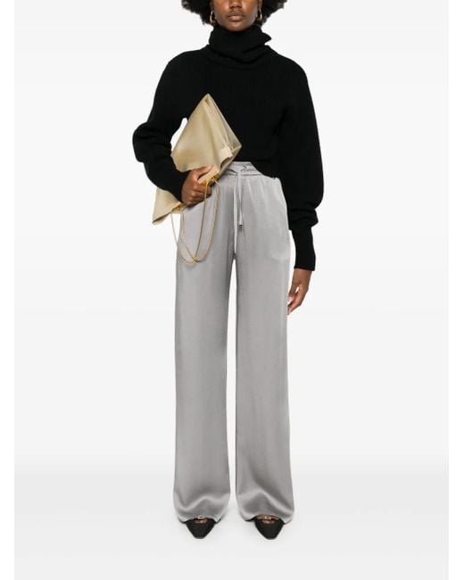 Herno Gray Crepe Trousers