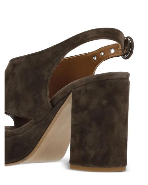 Julie Dee Brown Suede Heeled Sandals