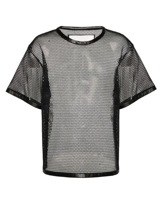 Jil Sander Geperforeerd T-shirt Met Leren Afwerking in het Gray voor heren