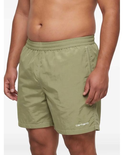 Carhartt Green Canby Logo-Embroidered Swim Shorts for men