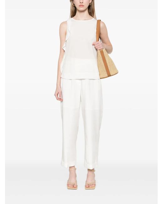 Peserico White Tapered Trousers