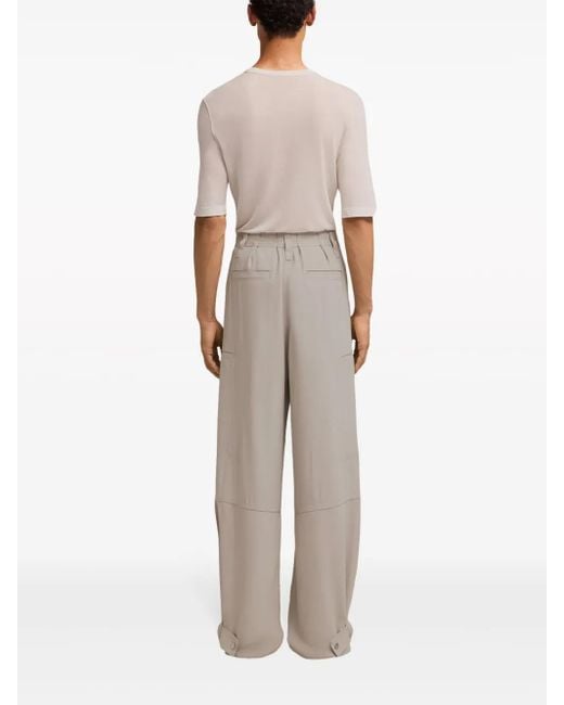 AMI Natural Straight-Leg Trousers for men