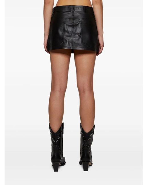 Wardrobe NYC Leren Mini-Rok in het Black