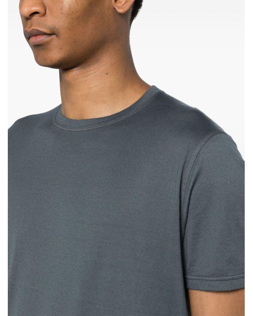 Kiton Blue Cotton-cashmere-blend T-shirt for men