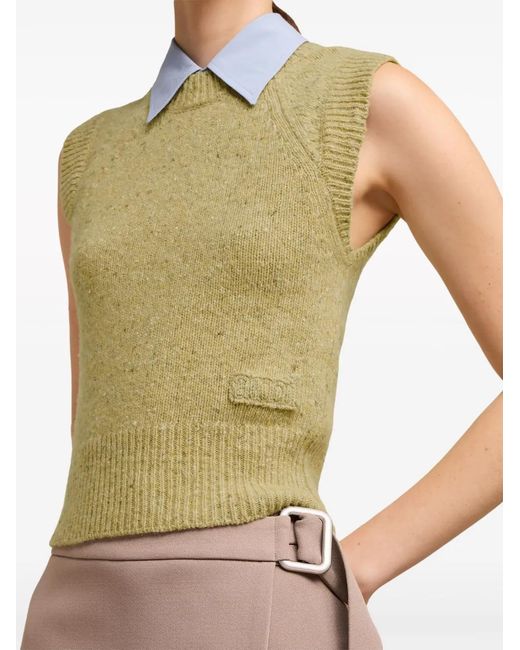 AMI Top Met Geborduurd Logo in het Green